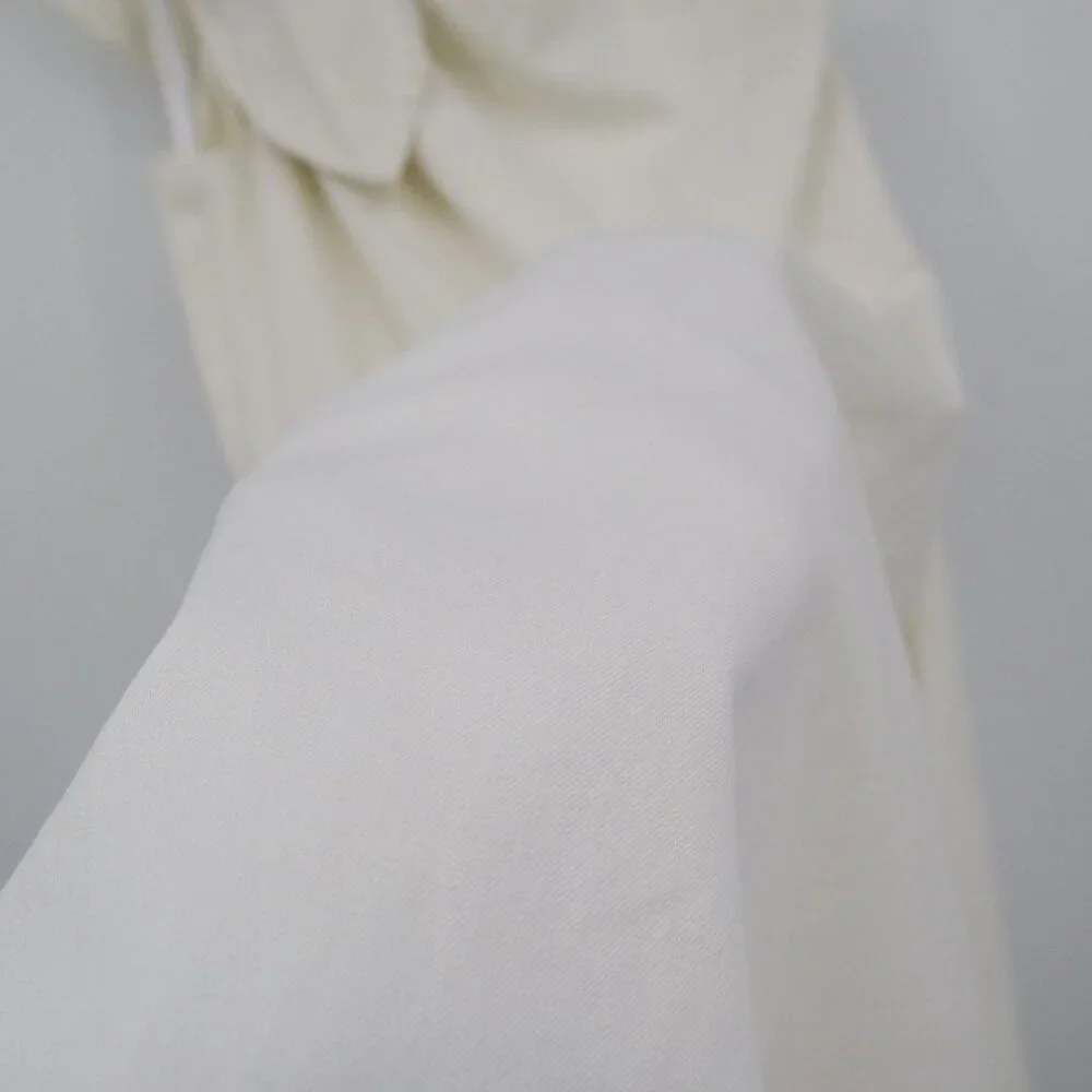 Kate Spade Twill One Shoulder Dress Womens 4 Ivory Coastal Cottagecore Boho Twee